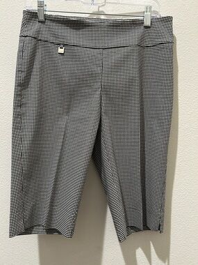 Peck and Peck Black and White Gingham Bermuda Shorts